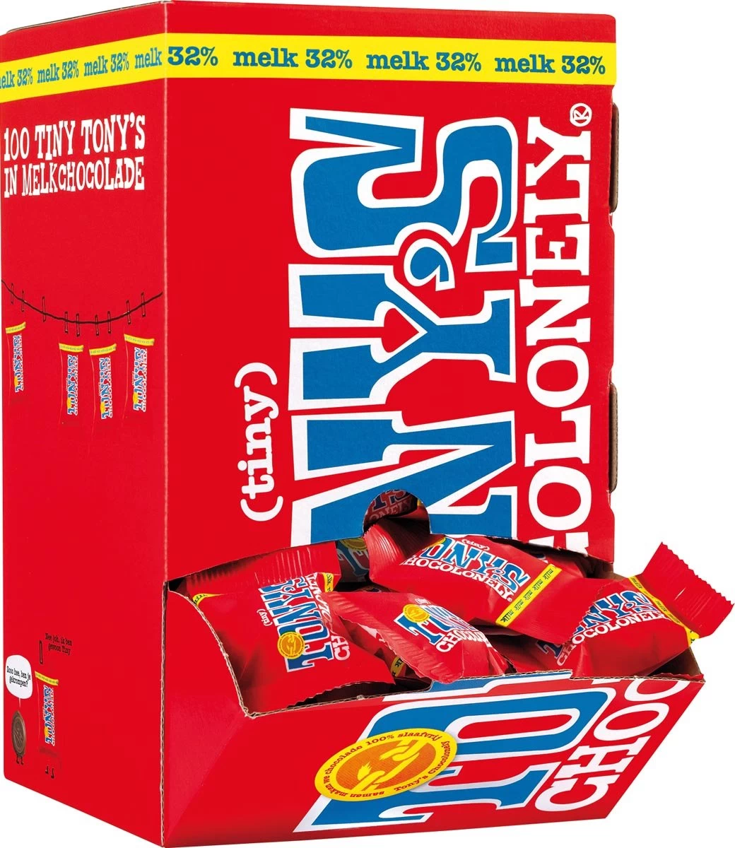 Tony's Chocolonely Tiny Tony's Melk Chocolade - Melkchocolade - 900 Gram - 100 Stuks - Belgische Fairtrade Chocolade - Afbeelding 8