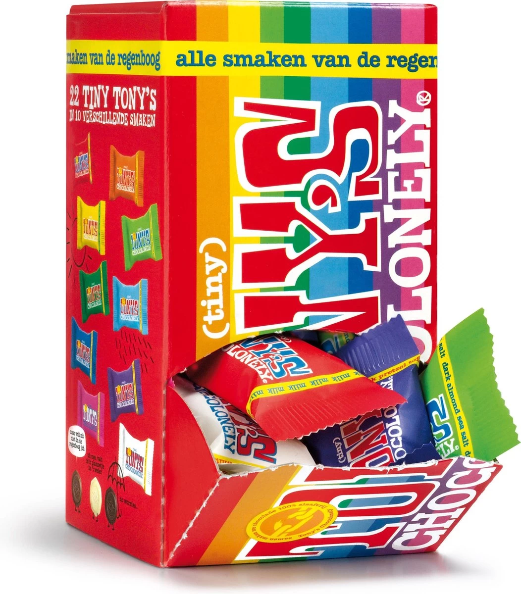 Tony's Chocolonely Tiny's Mix Chocolade Cadeau - Mini Chocolaatjes - 200 Gram - Belgische Fairtrade Chocolade - Afbeelding 2