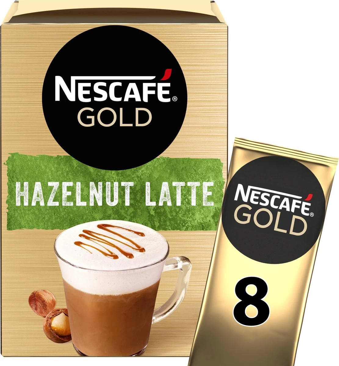 Nescafé Gold Hazelnoot Latte Oploskoffie - 6 Doosjes à 8 Zakjes - Afbeelding 3