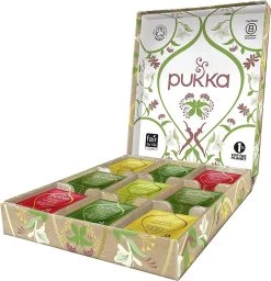 Pukka Active Kruidenthee Geschenkdoos - 5 Blends Biologische Kruidenthee, Ook Leuk Als Verjaardagscadeau - 45 Zakjes - Theedoos - GB-BIO-05
