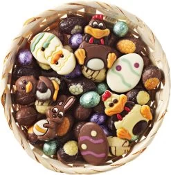 Bonbiance - Paaschocolade Mand Mix - 500 Gram - Gedecoreerd & Gevulde Chocolade - Pasen - Zoetwaren