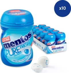 Mentos Suikervrije Kauwgom - Pure Fresh Mint Met Groene Thee - 10 X 24g
