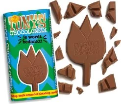 Tony Chocolonely Melk Amandel Kletskop Chocoladereep - Je Wordt Bedankt! - Chocolade Cadeau - Geschenk - Belgische Fairtrade Chocolade - 1 X 180 Gram