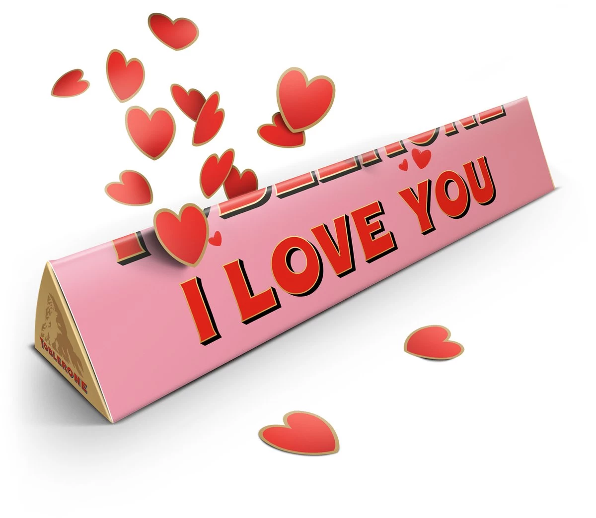 Toblerone L Chocoladereep - 360 Gram - Boodschap "I Love You" - Chocolade Cadeau