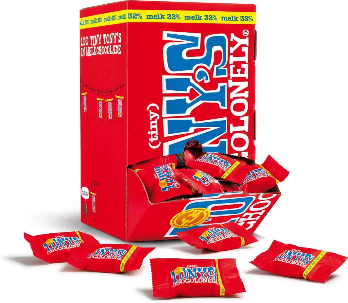 Tony's Chocolonely Tiny Tony's Melk Chocolade - Melkchocolade - 900 Gram - 100 Stuks - Belgische Fairtrade Chocolade