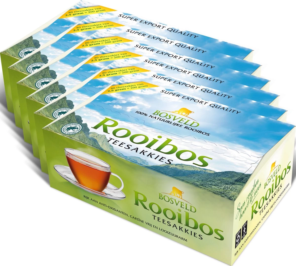 Bosveld Thee - Rooibos - Teesakkies - 6 X 200gr (480 ZAKJES) - Afbeelding 6