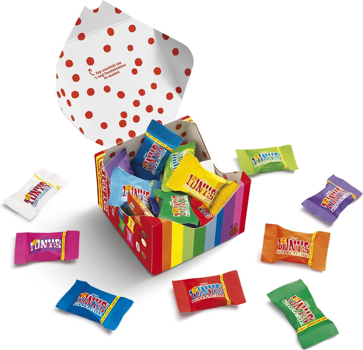 Tony's Chocolonely Tiny's Kadoosje Mix Chocolade Cadeau - 22 Mini Uitdeel Chocolaatjes - 200 Gram - Belgische Fairtrade Chocolade - Afbeelding 5