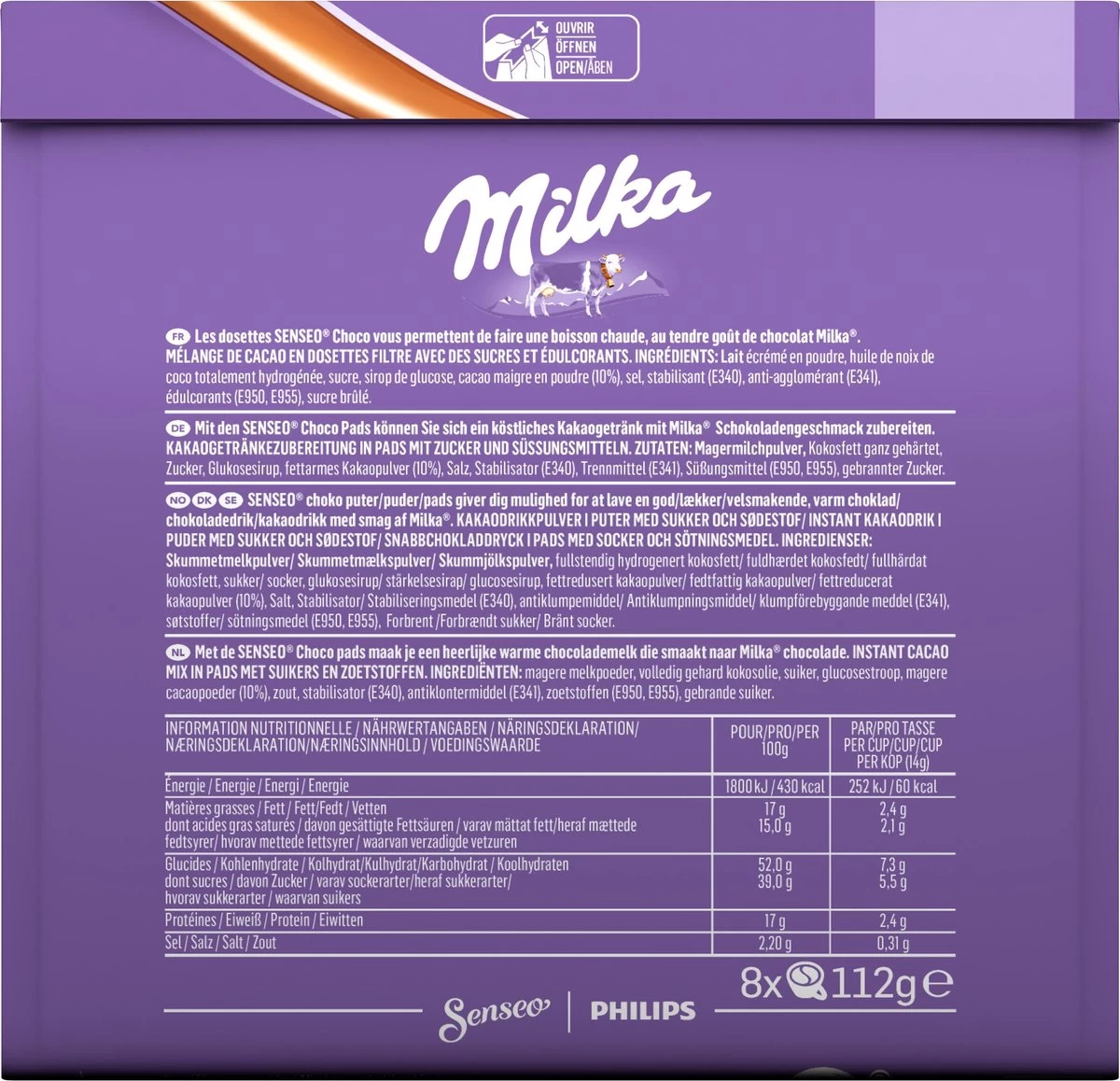 Senseo Milka Pads - 4 X 8 Pads - Warme Chocolademelk - Afbeelding 2