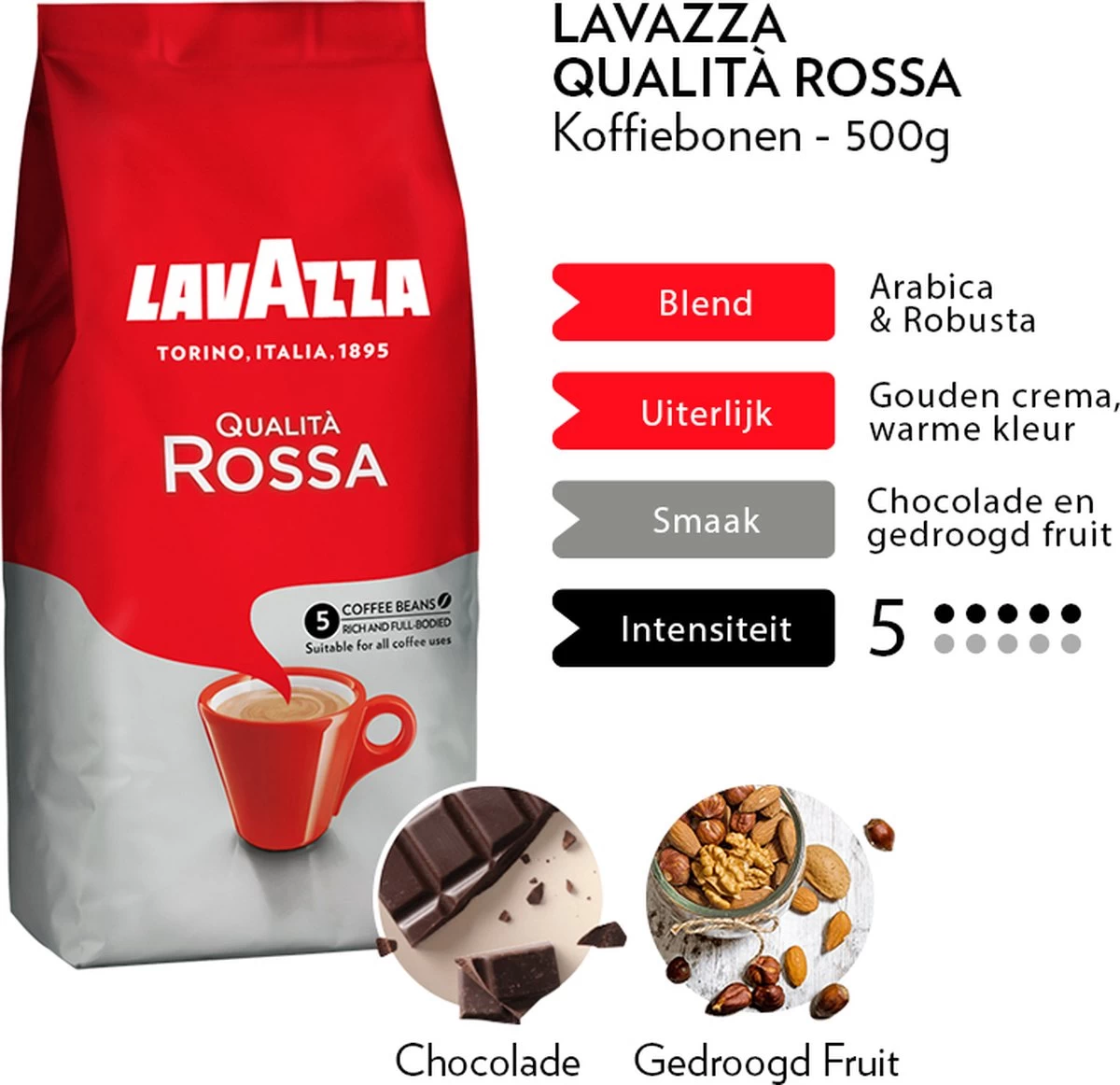 Lavazza Qualita Rossa Koffiebonen - 500g - Afbeelding 3