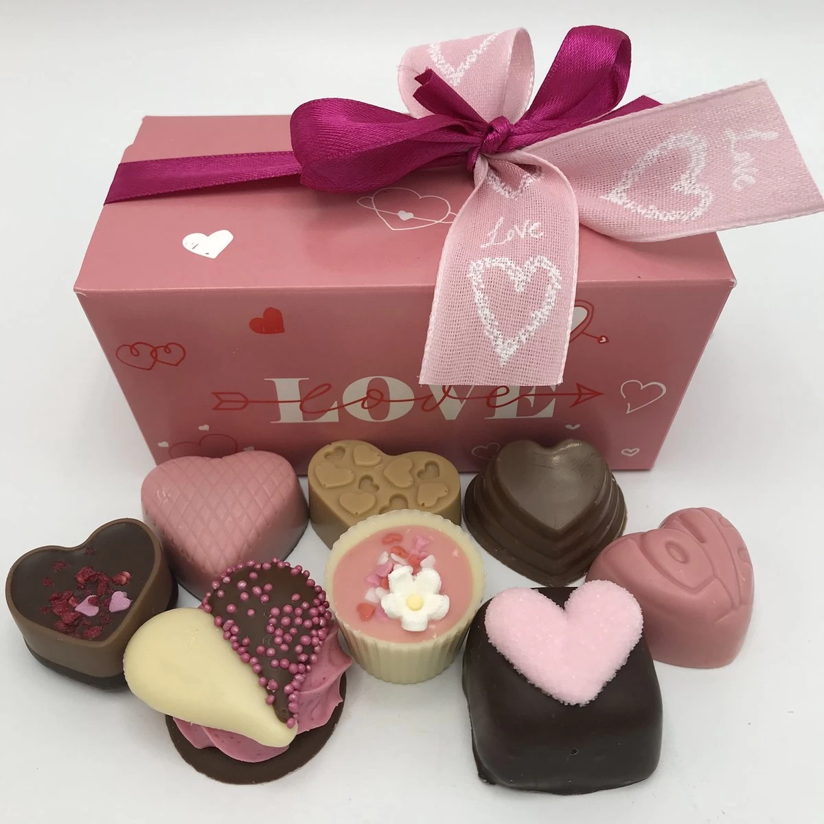 Cho-lala Bonbons Love | Chocolade Cadeau | 250 Gram Bonbons | Verjaardag, Felicitatie, Zomaar, Liefde, Valentijn | Harten Chocolade - Afbeelding 2