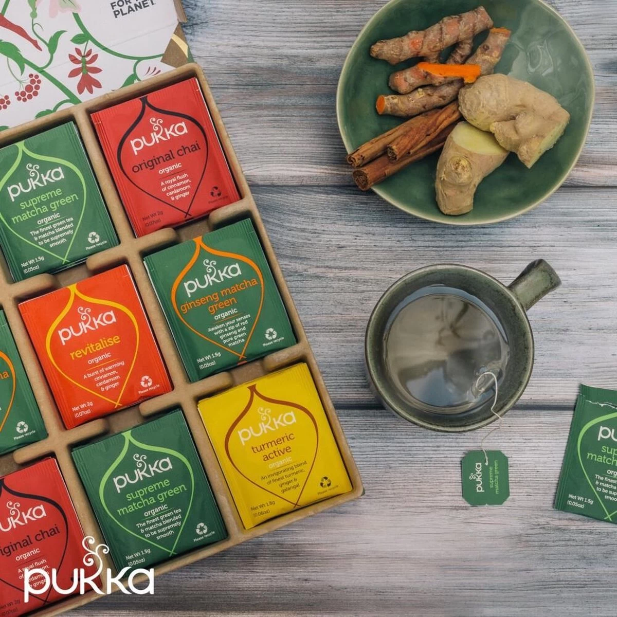 Pukka Active Kruidenthee Geschenkdoos - 5 Blends Biologische Kruidenthee, Ook Leuk Als Verjaardagscadeau - 45 Zakjes - Theedoos - GB-BIO-05 - Afbeelding 6