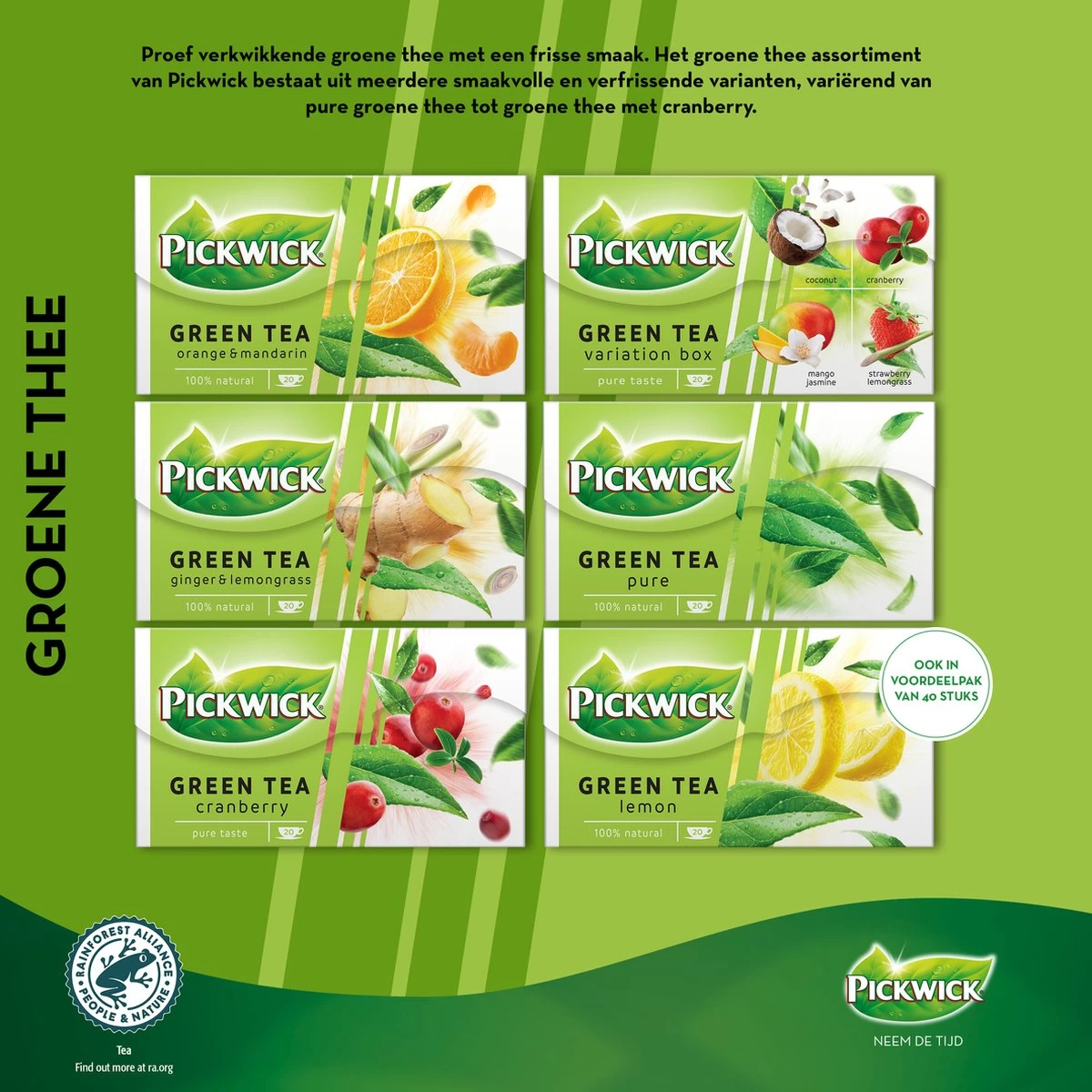 Pickwick Cranberry Groene Thee - 12 X 20 Zakjes - Afbeelding 6