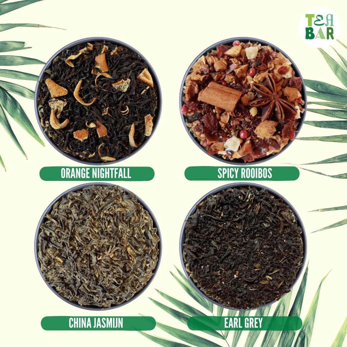 Houten Theekist Gevulde Theedoos Met 16 Blikjes Tea Bar Thee Theecadeau - Losse Thee G - 50 Koppen Per 100 Gram - Afbeelding 5