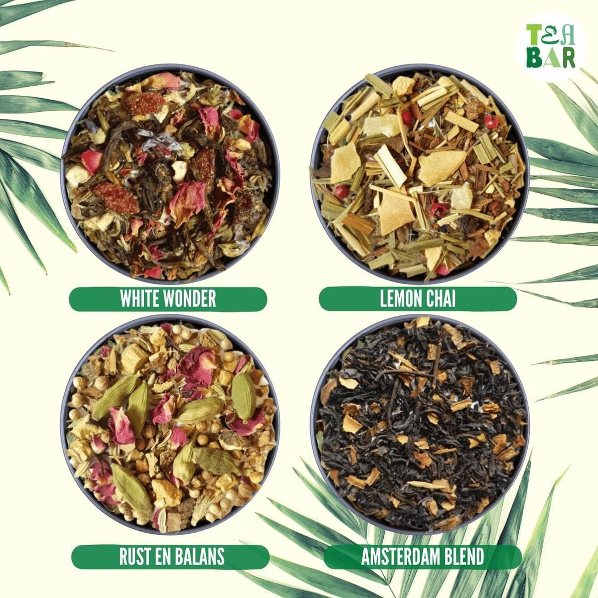 Houten Theekist Gevulde Theedoos Met 16 Blikjes Tea Bar Thee Theecadeau - Losse Thee G - 50 Koppen Per 100 Gram - Afbeelding 8