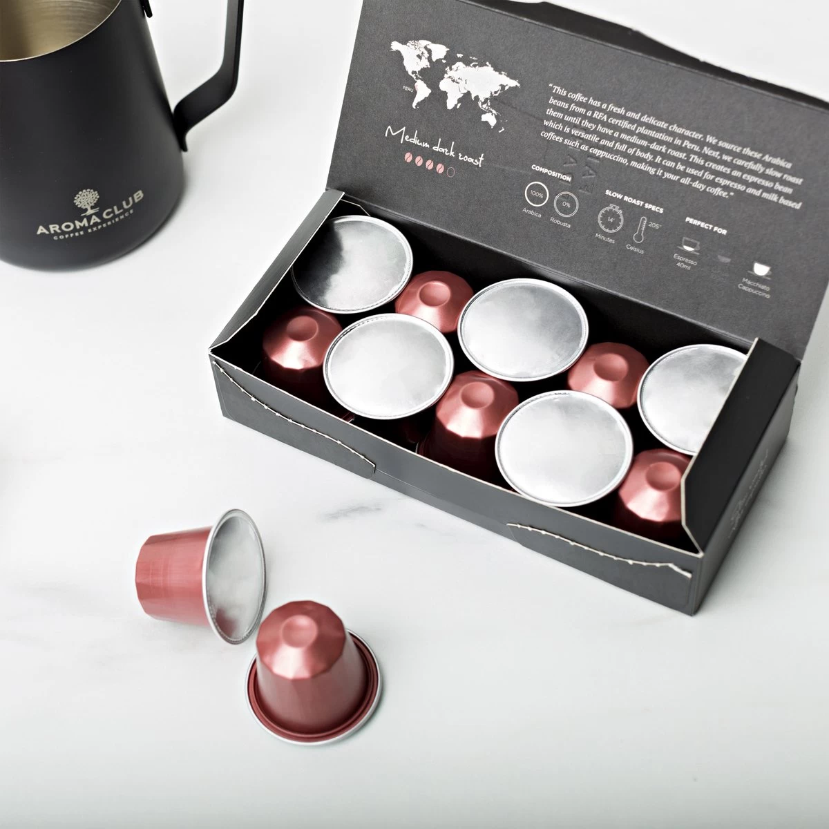 Aroma Club - Proefpakket Nespresso Compatible Capsules (100 St.) - 5 Smaken - Espresso & Lungo - 100% Aluminium Koffiecups - Afbeelding 6