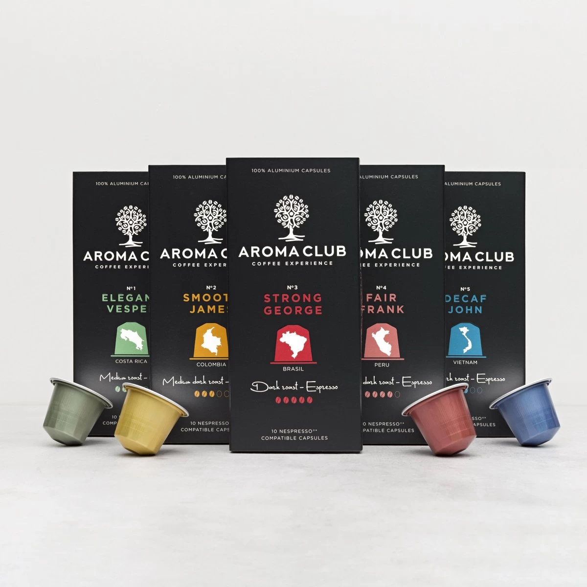 Aroma Club - Proefpakket Nespresso Compatible Capsules (100 St.) - 5 Smaken - Espresso & Lungo - 100% Aluminium Koffiecups - Afbeelding 8