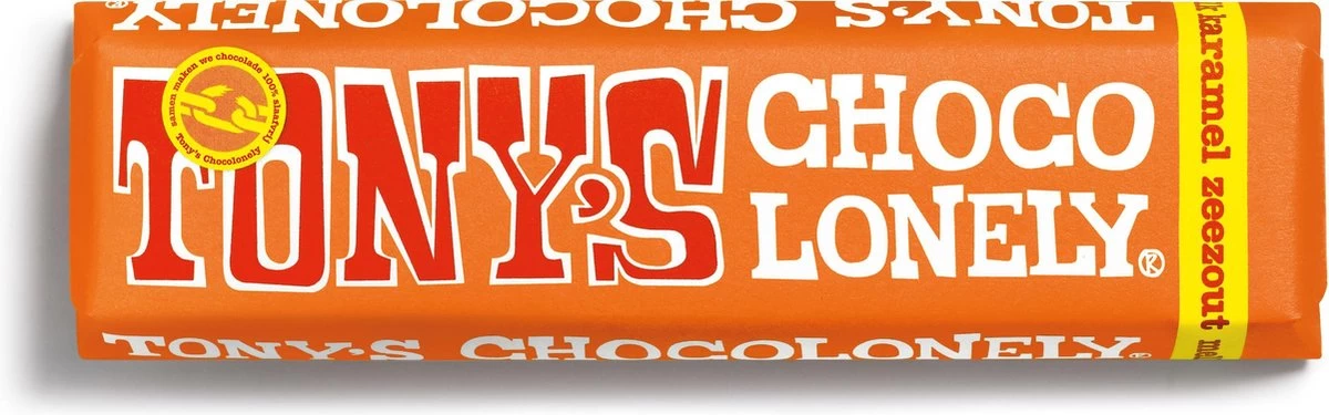 Tony's Chocolonely Chocoladereep Melk Karamel Zeezout - 47 Gram - Afbeelding 2