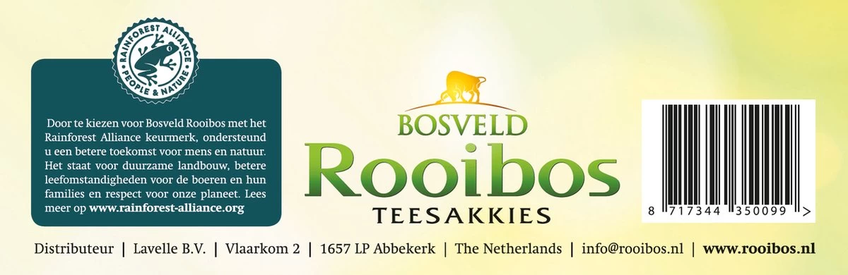 Bosveld Thee - Rooibos - Teesakkies - 6 X 200gr (480 ZAKJES) - Afbeelding 7