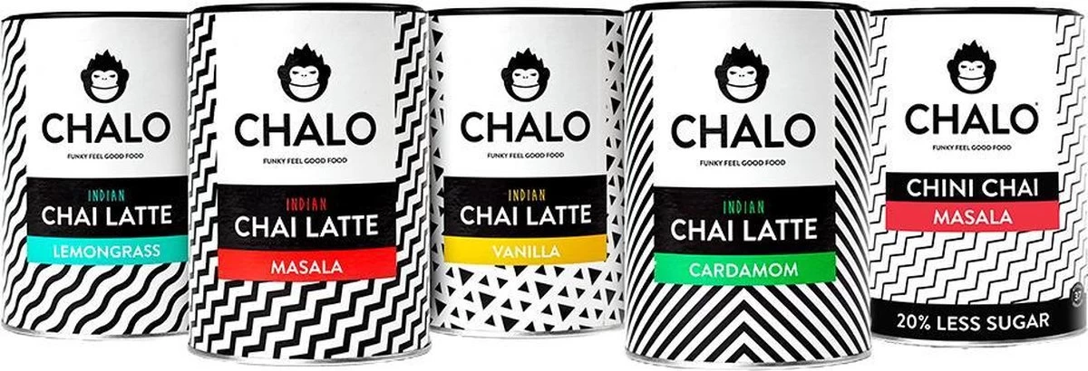 CHALO Chai Latte - Indian Chai Starterkit - Zwarte Assam Thee - 5 Smaken Heerlijke Indische Thee X 300GR