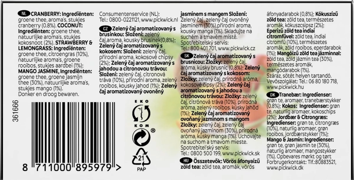 Pickwick Groene Thee Variatiebox - 12 X 20 Zakjes - Afbeelding 3