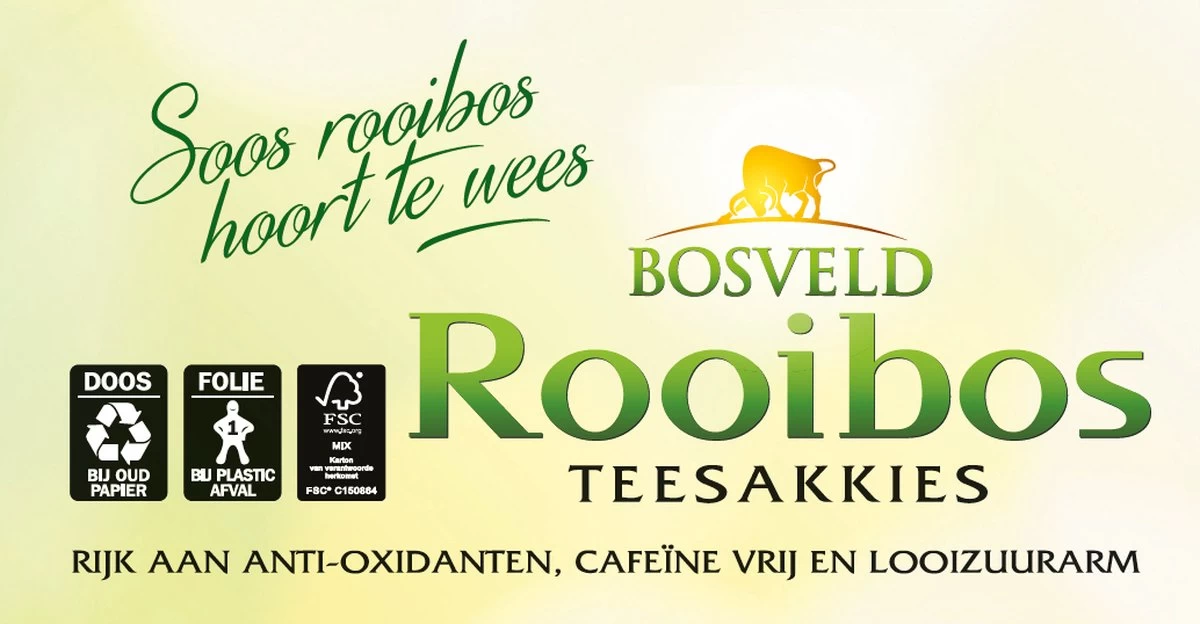 Bosveld Thee - Rooibos - Teesakkies - 6 X 200gr (480 ZAKJES) - Afbeelding 3