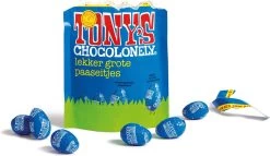 Tony's Chocolonely Pure Chocolade Paaseitjes - Uitdeelzak Pasen Eitjes - Paas Ei Cadeau - 180 Gram Paaseieren