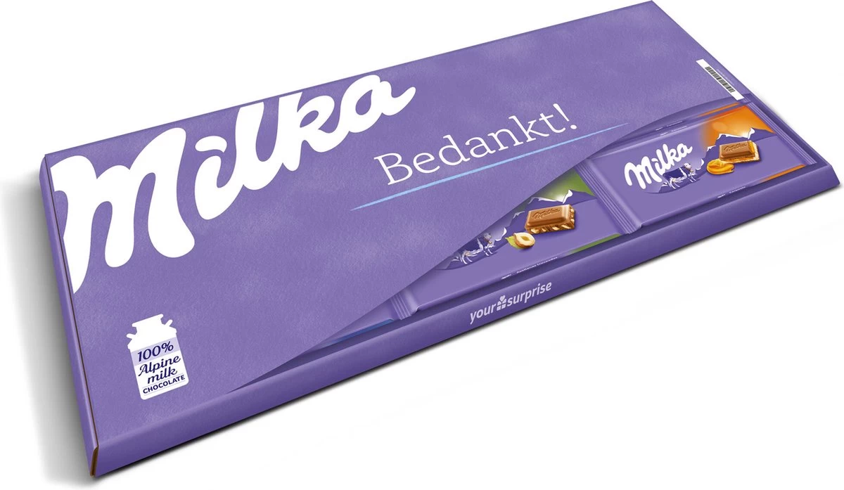 "Bedankt!" - Mega Milka 900 Gram - Chocoladereep Cadeau - Chocolade - Afbeelding 2