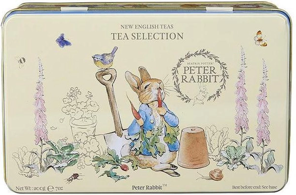 New English Teas Beatrix Potter Selection Tin 100 Teabags Mix Van English Afternoon - English Breakfast - Earl Grey (BP13)