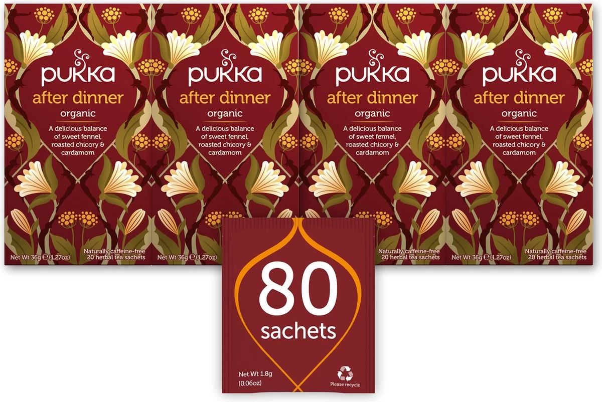 Pukka After Dinner Thee, Met Cichoreiwortel, Anijs- En Venkelzaad - 4 X 20 Zakjes - GB-BIO-05