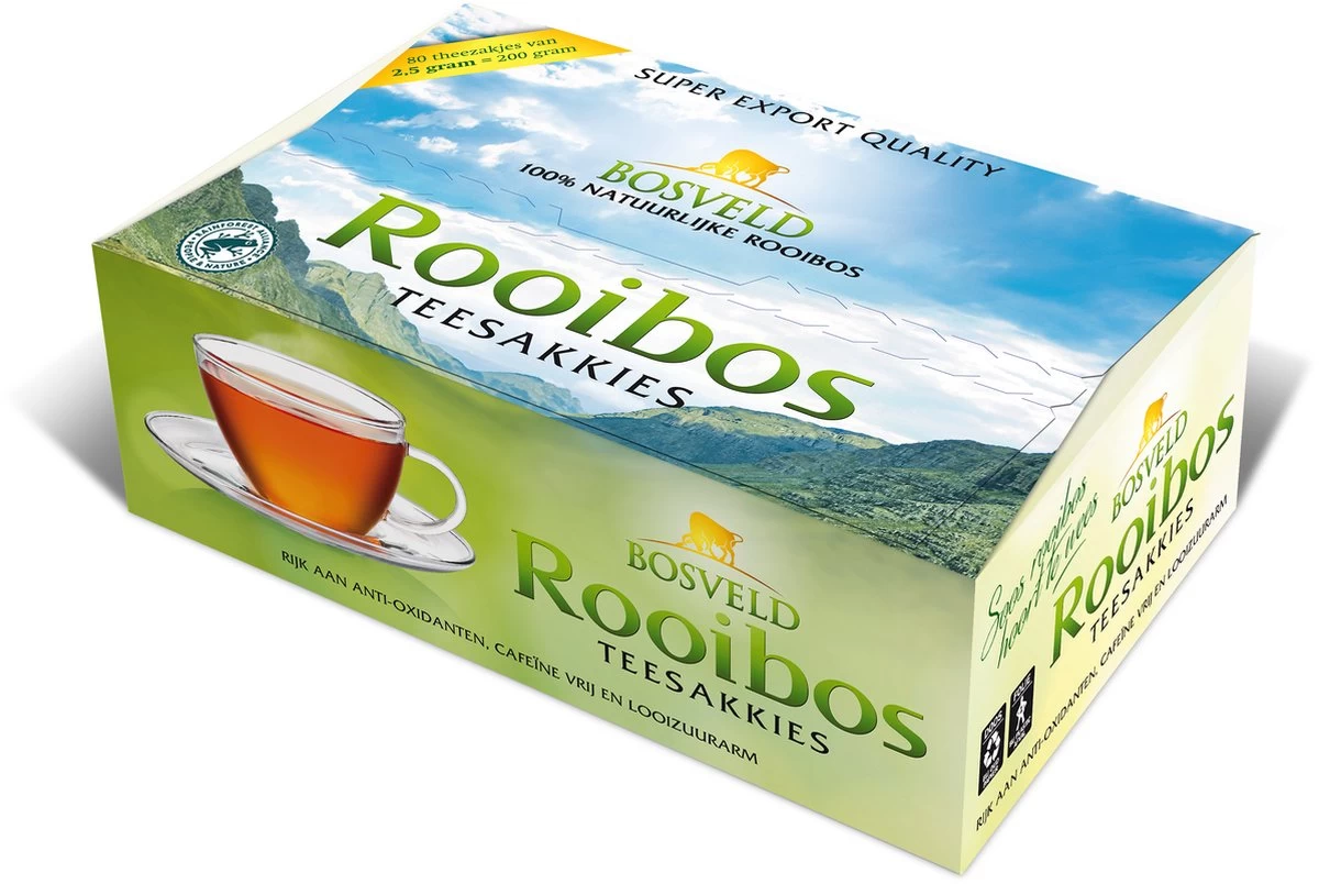 Bosveld Thee - Rooibos - Teesakkies - 6 X 200gr (480 ZAKJES) - Afbeelding 4