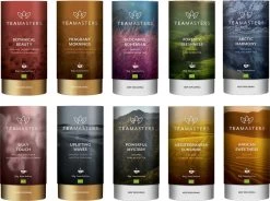 Teamasters Pure, Blends & Specials Mixbox - Gratis RVS Filter - Biologische Losse Thee - Rooibos - Munt - Citroen - Groene Thee - Jasmijn Thee - Zwarte Thee - Gember - Witte Thee - Framboos - Passievrucht - Theedoos - Zomer - Geschenkset