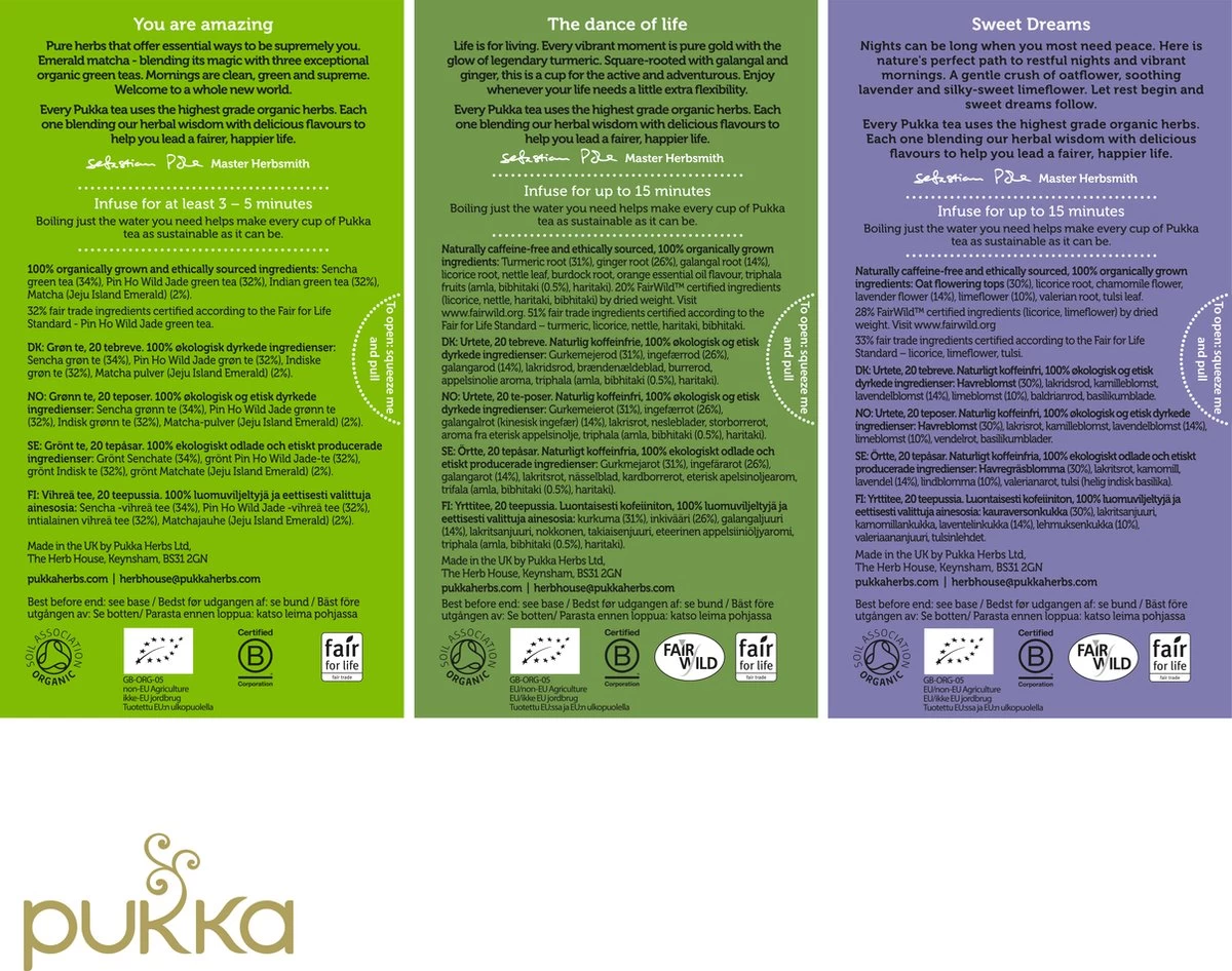 Pukka Day To Night Thee Bundel, Biologische Kruidenthee Voor Elk Moment Van De Dag - 3 X 20 Zakjes - GB-BIO-05 - Afbeelding 2