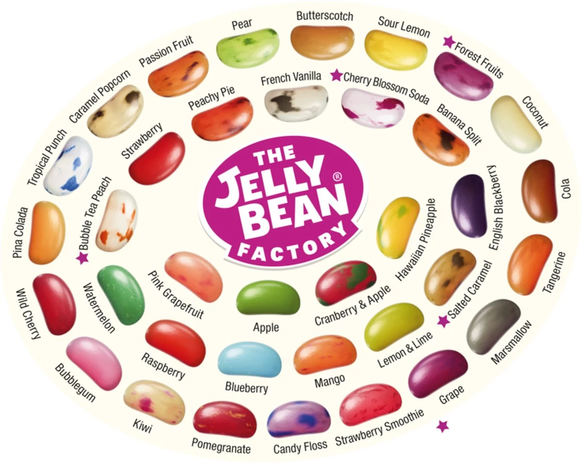 The Jelly Bean Factory Snoeppot 4,2 Kg Snoep - 36 Huge Flavours Jelly Beans - Cadeau - Afbeelding 3