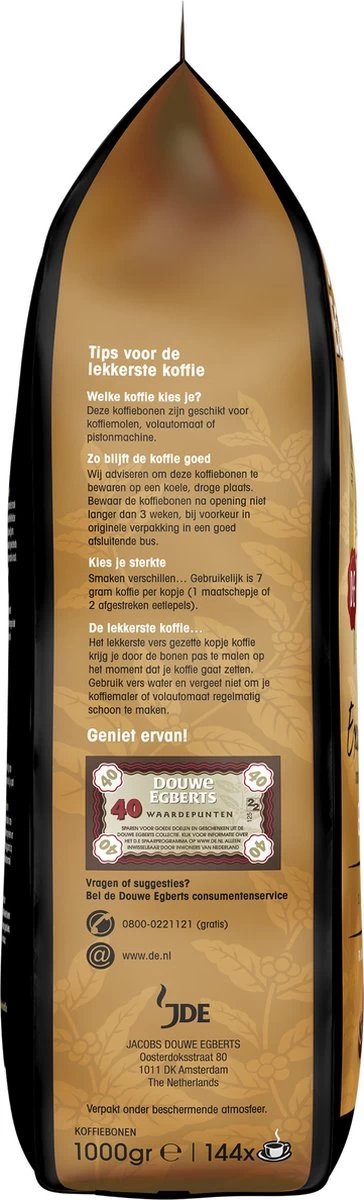 Douwe Egberts Excellent Gold Koffiebonen - 5/9 Intensiteit - 4 X 1kg - Afbeelding 4