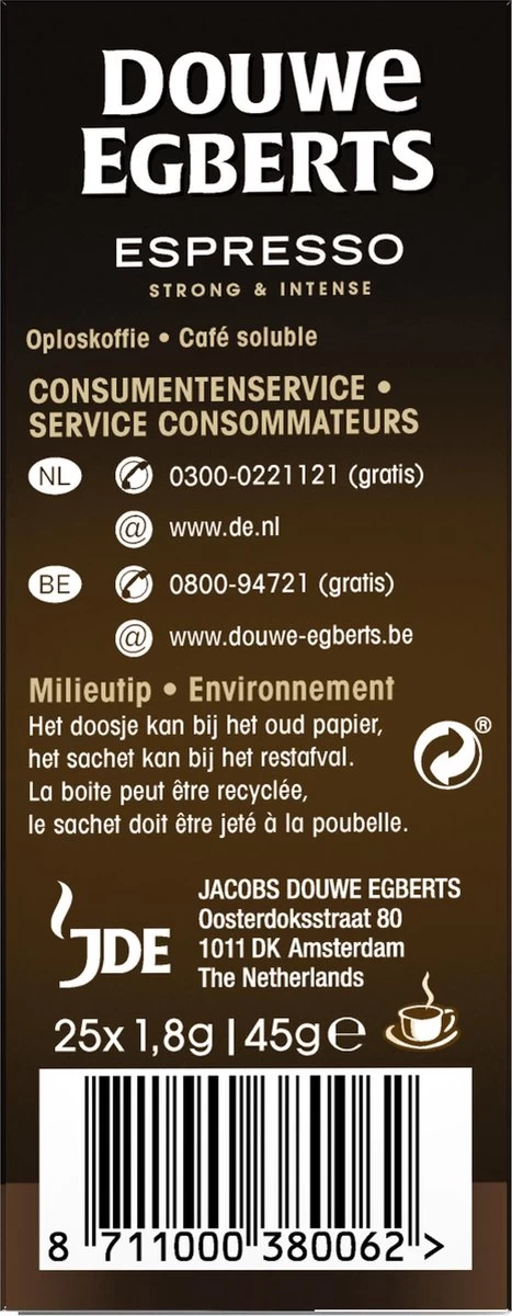 Douwe Egberts Espresso Sticks Oploskoffie - 6 X 25 Zakjes - Afbeelding 6