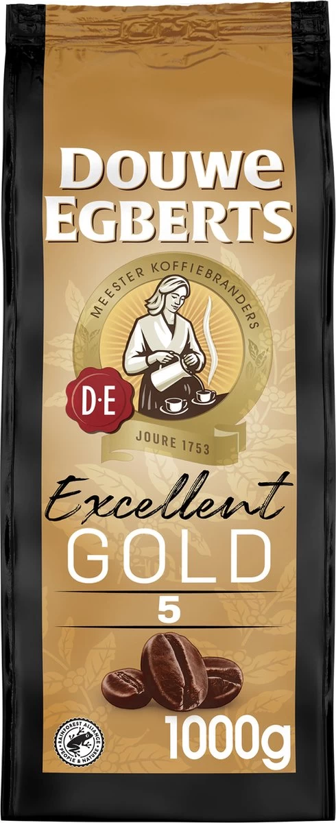 Douwe Egberts Excellent Gold Koffiebonen - 5/9 Intensiteit - 4 X 1kg - Afbeelding 2