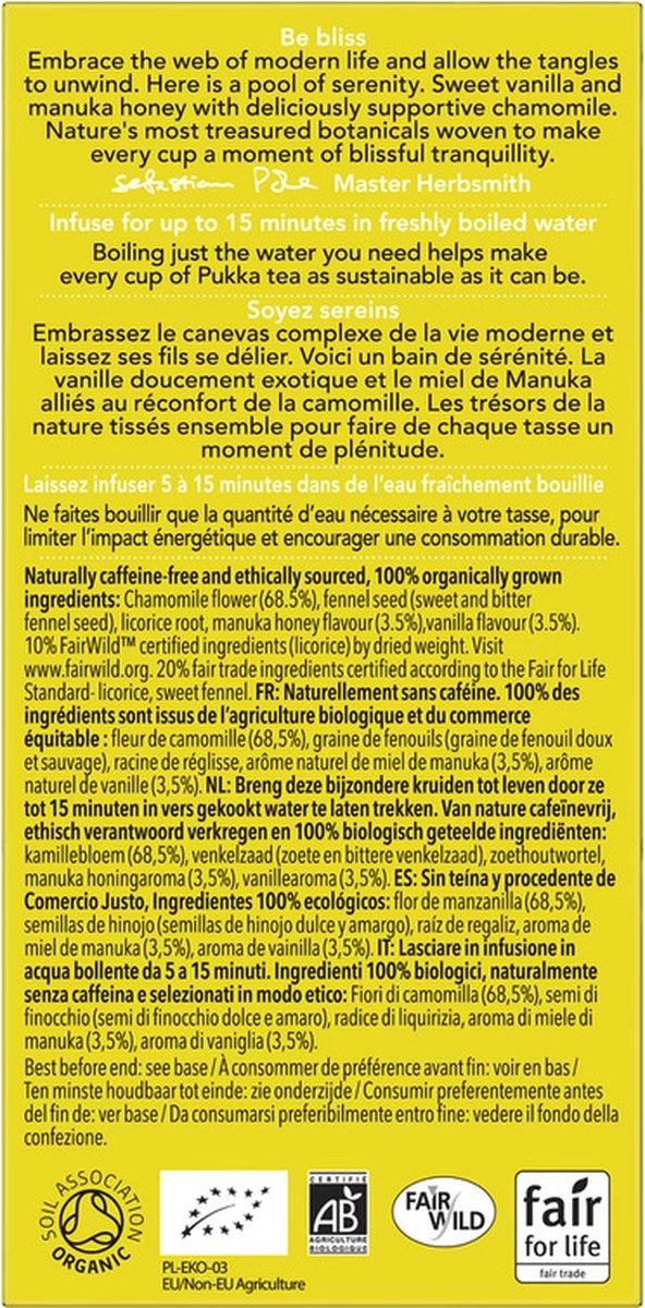 Pukka Chamomile Vanille & Manuka Honing Thee - Afbeelding 3