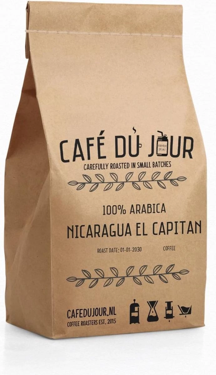 Café Du Jour 100% Arabica Nicaragua 1 Kilo Vers Gebrande Koffiebonen - Afbeelding 2