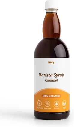 Fitcy | Koffiesiroop | Karamel | Barista Syrup | Zero | Vegan | Vetvrij | Suikervrij | Keto-vriendelijk | Koffie | Siroop | 1L