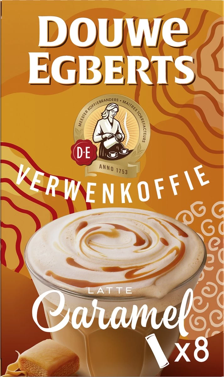 Douwe Egberts Verwenkoffie Latte Caramel Oploskoffie - 5 X 8 Zakjes - Afbeelding 2