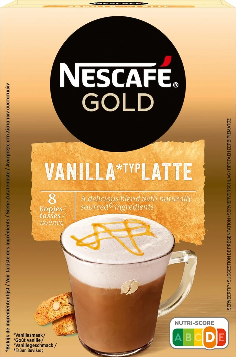Nescafé Gold Latte Vanille Oploskoffie - 6 Doosjes à 8 Zakjes - Afbeelding 3