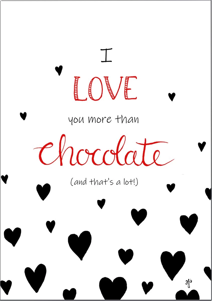 Doosje Vol Liefde - Chocolade Cadeau - Met Wenskaart En Chocolade Harten - Chocola - Afbeelding 3