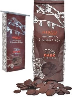 Pure / Donkere Chocolade 55% - Smeltchocolade Druppels / Chips - 1 Kg