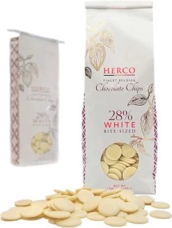 Witte Chocolade 28% - Smeltchocolade Druppels / Chips - 1 Kg