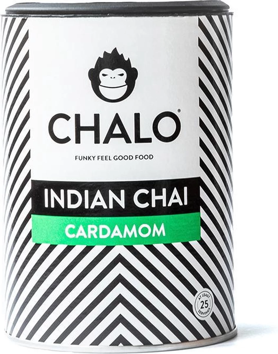 CHALO Cardamom Chai Latte - Indische Vegan Chai - Zwarte Assam Thee - 25 Porties/ 300GR